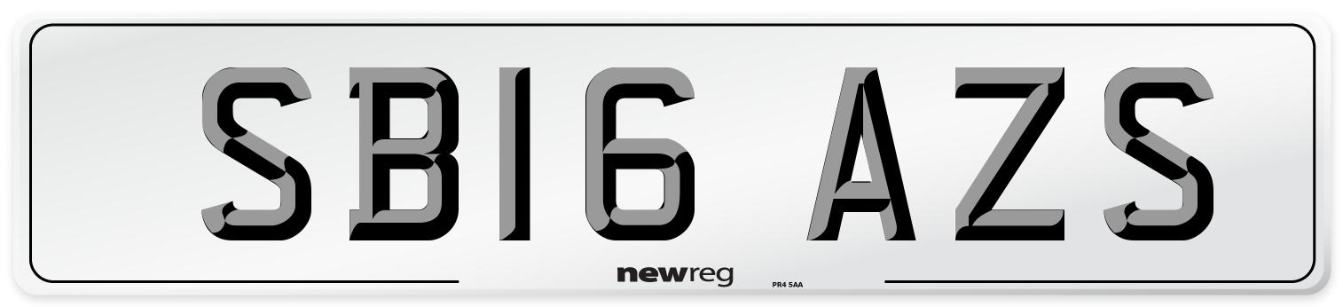 SB16 AZS Number Plate from New Reg